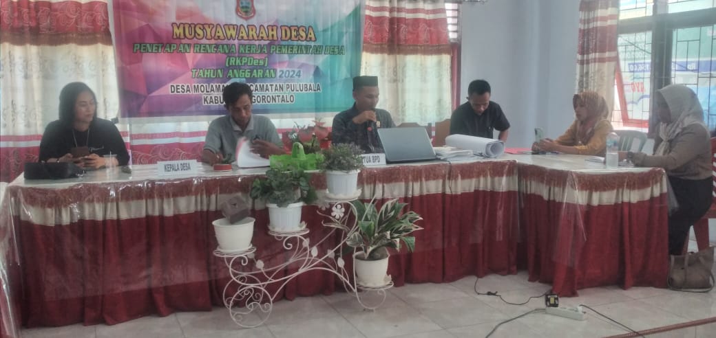 Pemerintah Desa Molamahu Gelar Musyawarah Penetapan RKPDes Tahun Anggaran 2024 