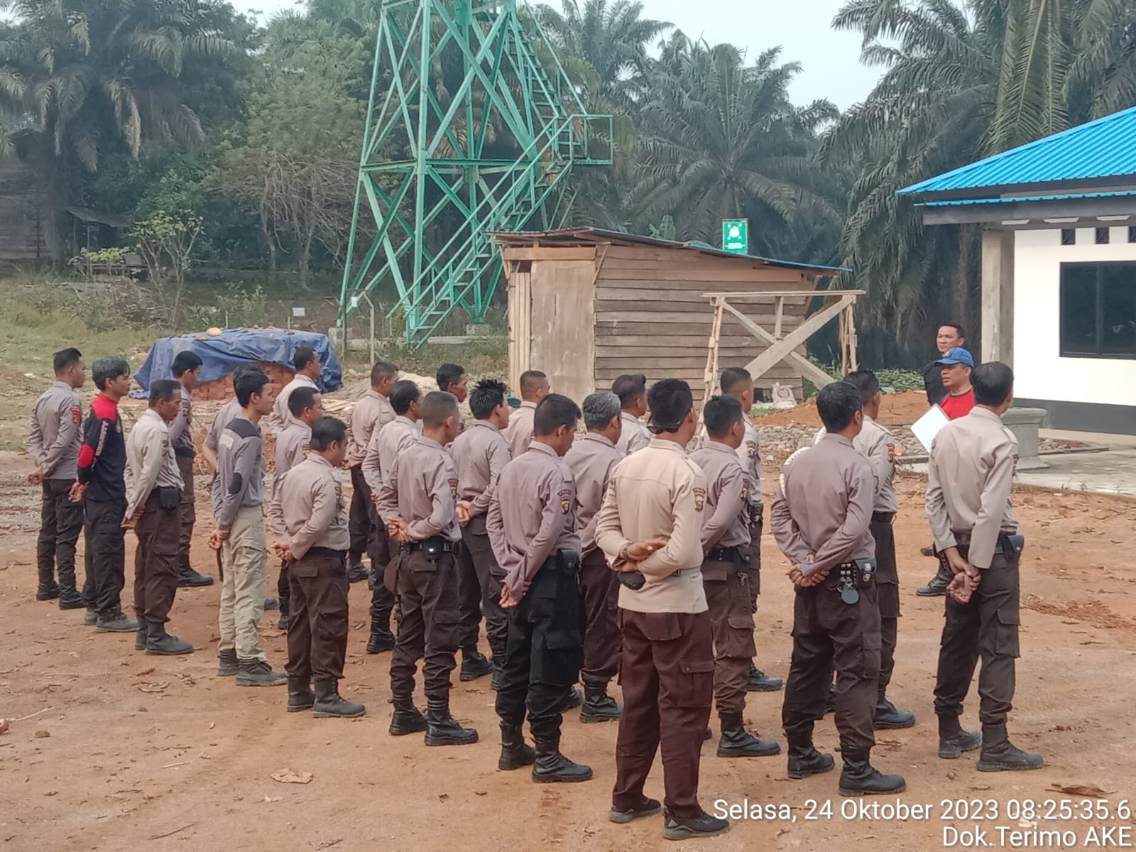 Security Perkebunan Kelapa Sawit PT AKE Gelar Apel dalam Rangka Pengenalan KORLAP dibawah Kendali KOB