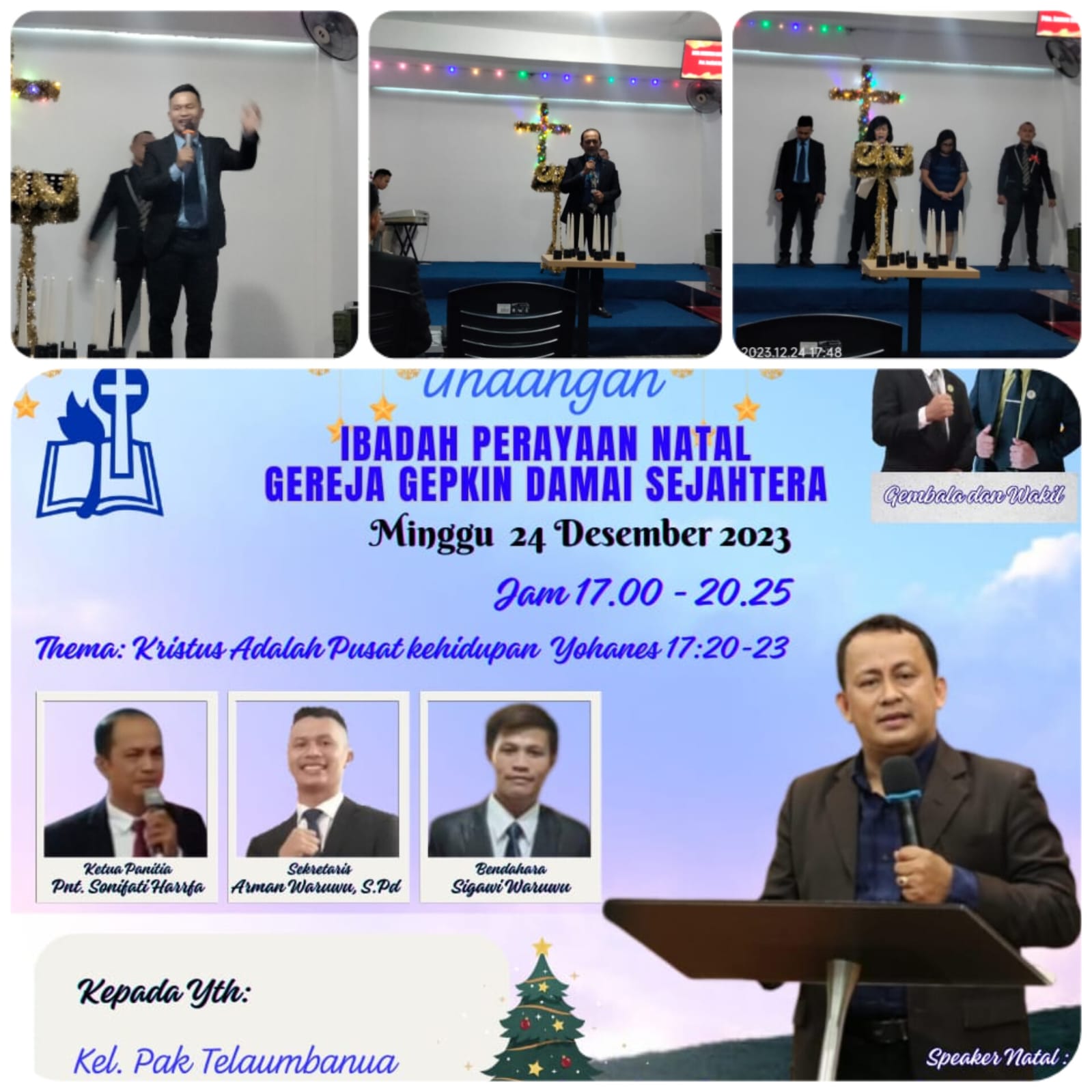 Perayaan Natal Gereja Gepkin Damai, Pdm : Natal Bukti Cinta Tuhan