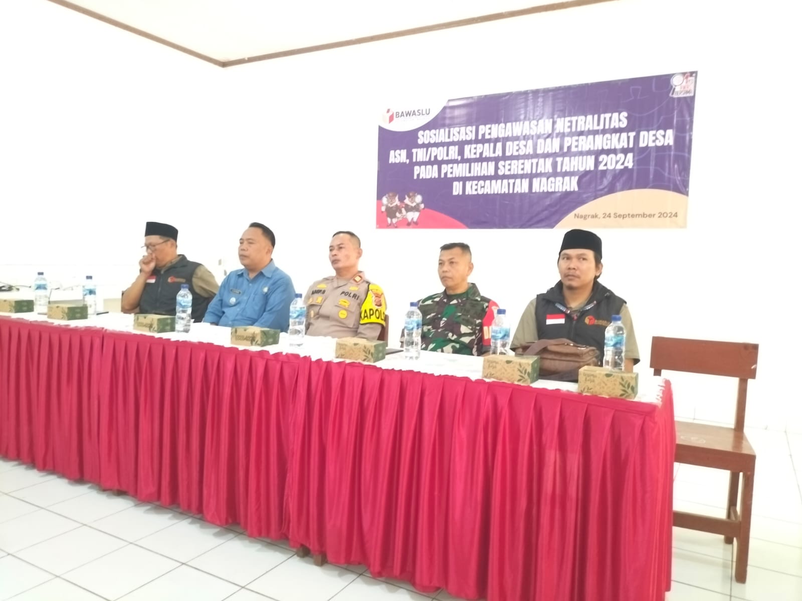 Koramil 0607-10 Nagrak Ikuti Sosialisasi Pengawasan Netralitas TNI, Polri, kepala Desa Dan ASN Dalam Pilkada 2024