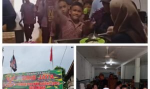 Dewasa dan Anak Sekolah Ikut Menikmati Makan Siang Gratis di Dapur Umum DPC GRIB JAYA Kota Medan