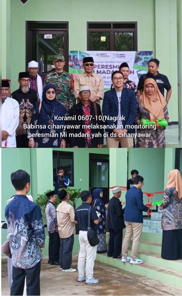Babinsa Hadiri Peresmian Sekolah Mi Madanniah di Kp. Panyusuhan