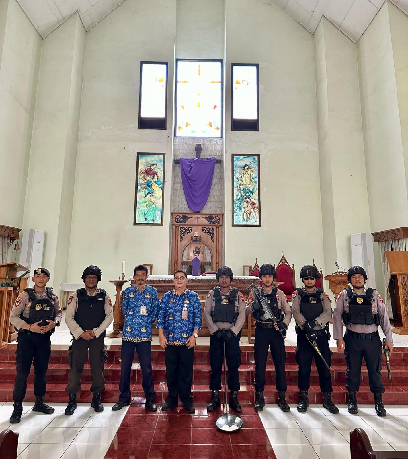 Berikan Rasa Aman Saat Peringatan Wafat Isa Almasih, Polres Jepara Gelar Sterilisasi Gereja