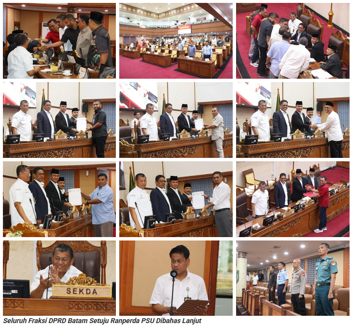 Paripurna DPRD Batam Bentuk Pansus Ranperda PSU, Djoko Mulyono Jabat Ketua dan Suryanto Jadi Wakil Ketua