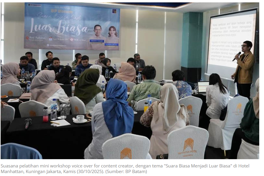Mini Workshop Voice Over, Upaya BP Batam Cetak SDM Kreatif Promosi Kota Batam