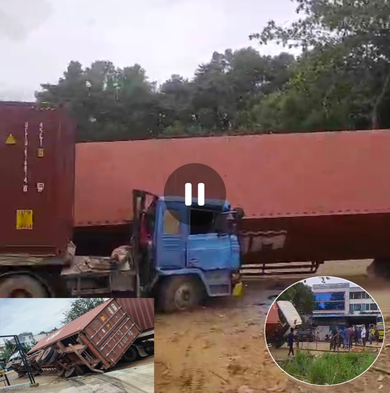Breaking News, Satu Unit Truk Kontainer Dekat SPBU Batu Ampar Sempat Timbulkan Kemacetan