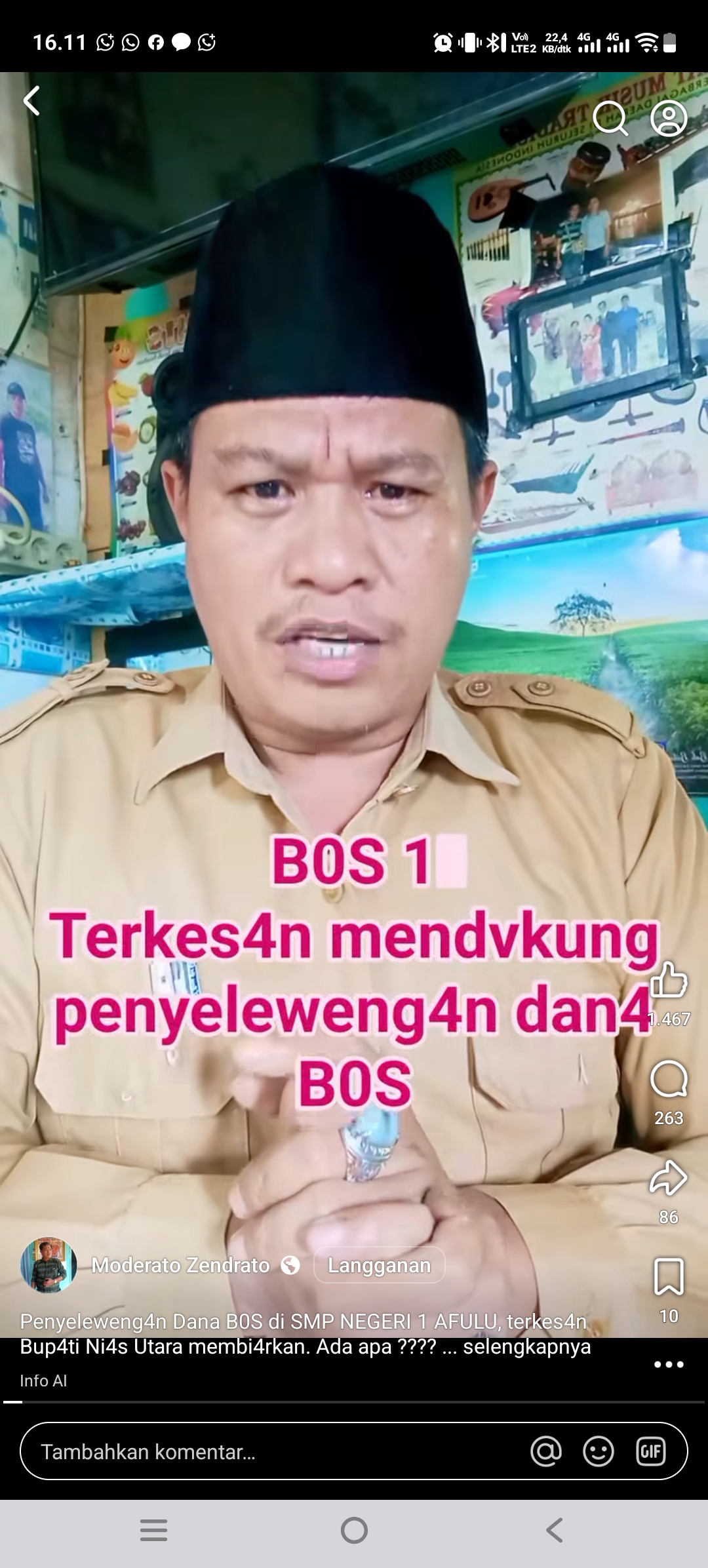Kepsek SMPN 1 Afulu Nias Utara Diduga Selewengkan Dana BOS dan Menyalahgunakan Wewenang, Diminta Diaudit
